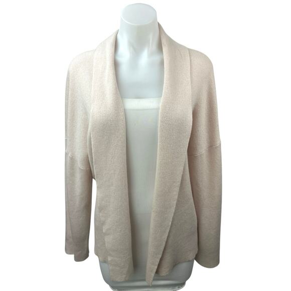 360 Cashmere Cream Shawl Collar Knit Dolman Open Cardigan Sweater Top Size S - Picture 1 of 4